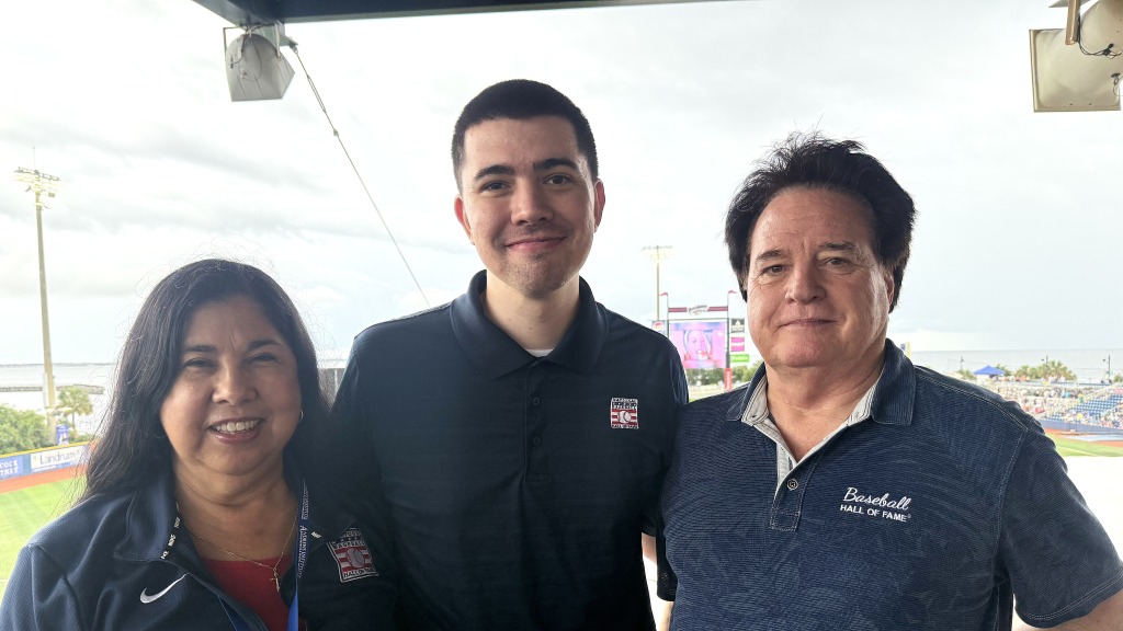 Former Blue Wahoos social media producer, Kourage Kuhndahl, now working for National Baseball Hall of Fame, surprised his father, Keith and mother, Dr. Juliet de Campos, with a return to Pensacola for Father's Day weekend.