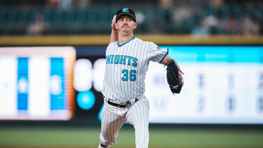 Zach Franklin worked 2.2 scoreless innings out of the Knights bullpen with five strikeouts.