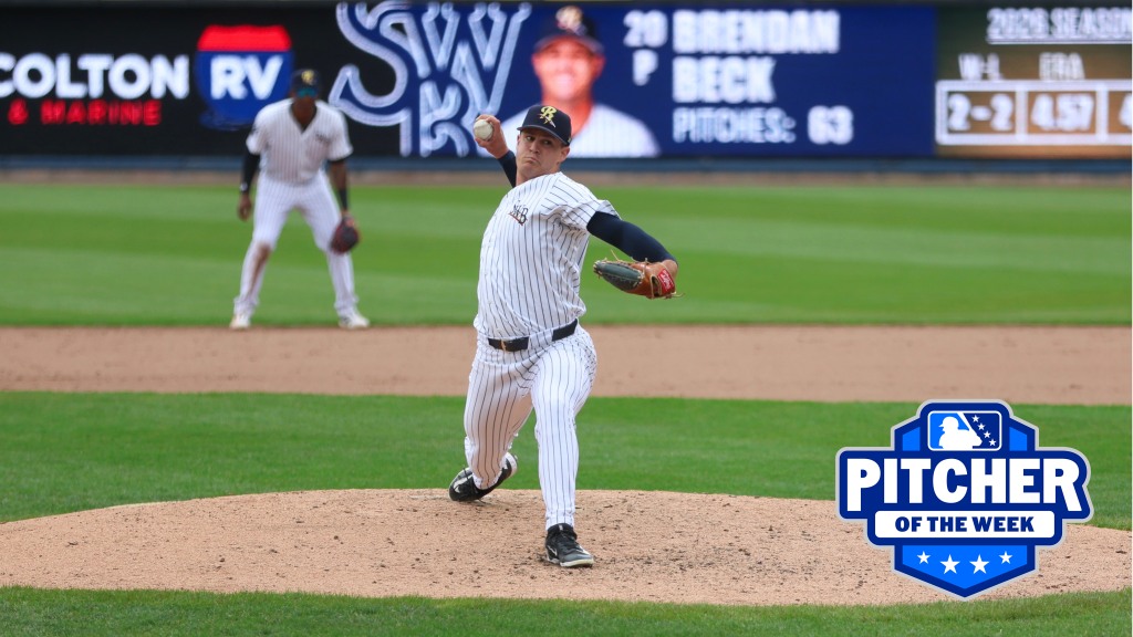 Yankees #21 prospect Brendan Beck was named the International League Pitcher of the Week for his May 13 performance against Syracuse.