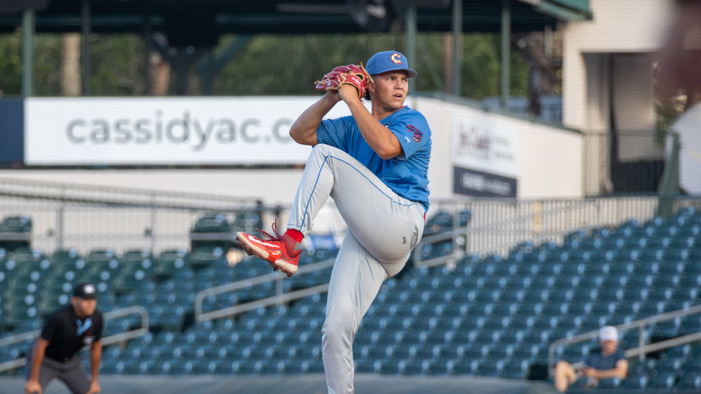 Phillies third-round draft pick Cody Bowker winds up for a pitch against the Palm Beach Cardinals.