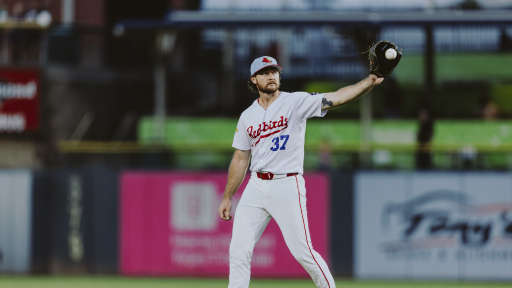 Kevin Abel prepares for an inning against Toledo.