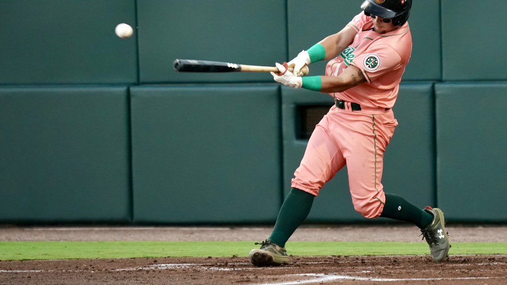 Cal Conley continues his on-base streak to 21 games with a single in the 7th inning