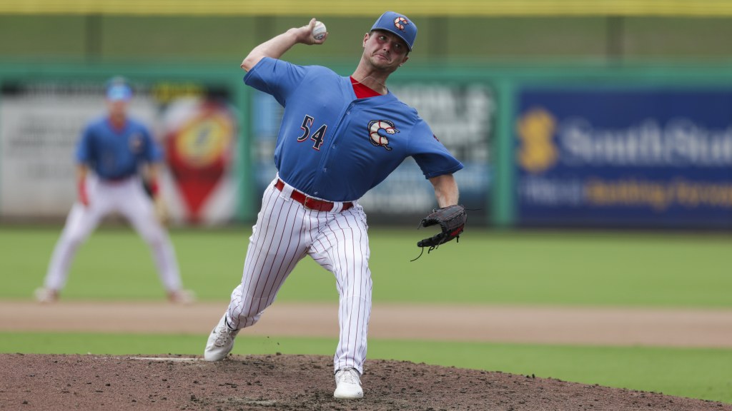 Phillies tenth-round pick Cole Gilley fires in a strike during a win for the Threshers.