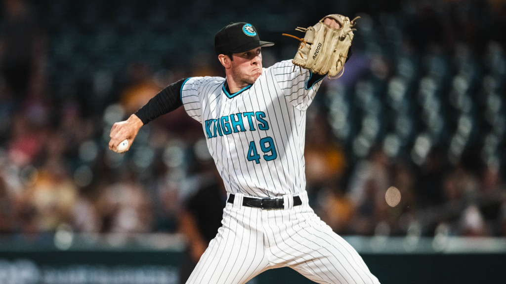 Chase Plymell worked 2.1 scoreless innings out of the Knights bullpen on Friday