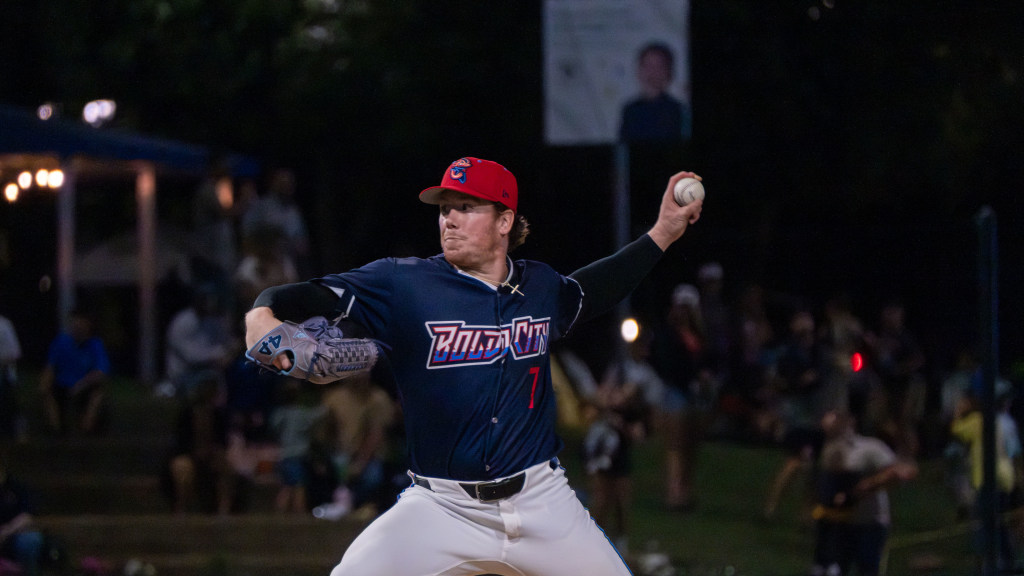Justin King struck out two in a perfect inning on Tuesday at Charlotte. (Wyatt Lucovsky/Jacksonville Jumbo Shrimp)