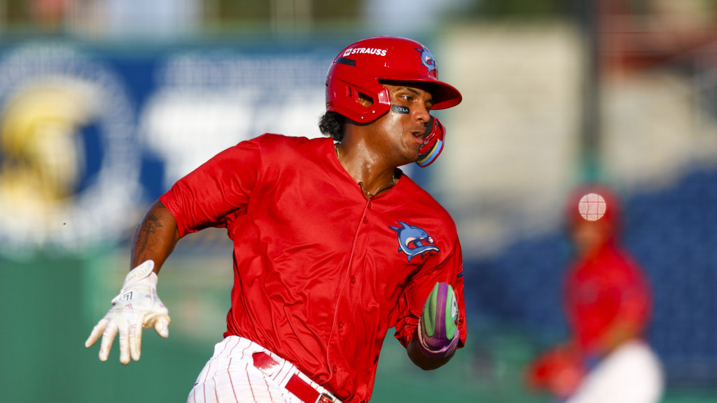 Phillies outfield prospect VIctor Cardoza races home to score a run during a start for the Clearwater Threshers