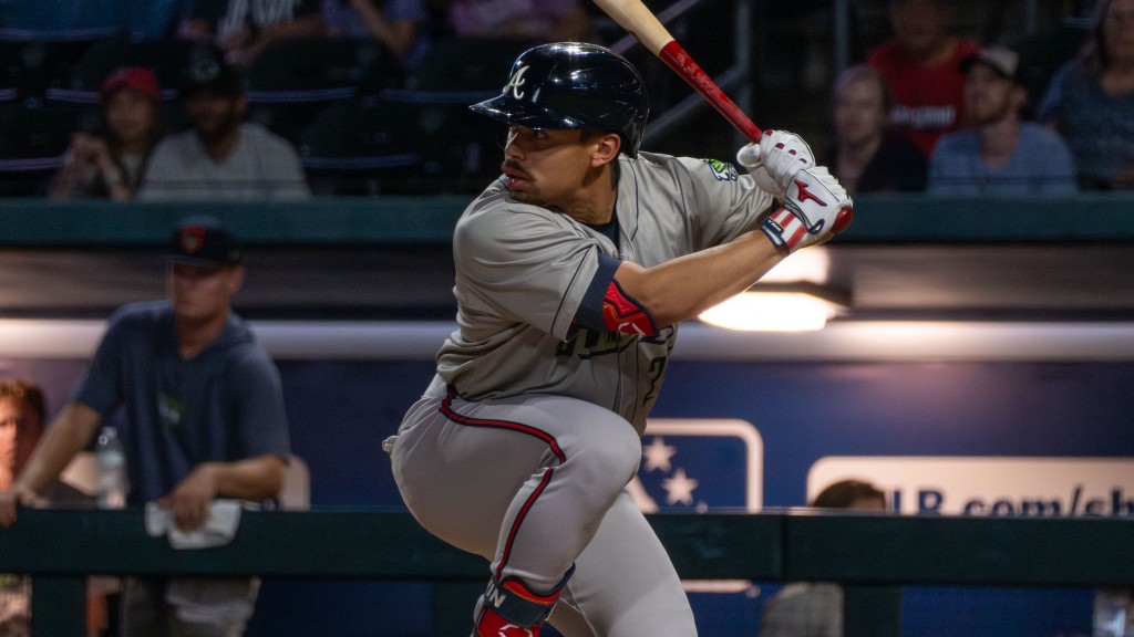 Drake Baldwin blasted his 14th career home run with Gwinnett on Saturday night in Jacksonville.