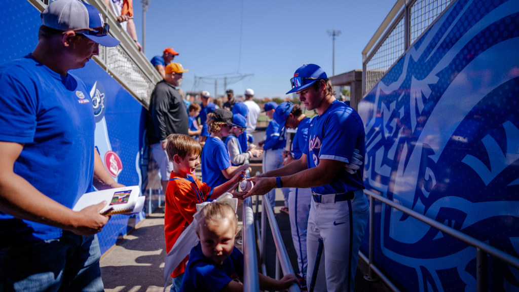 Florida Gators players meet, greet fans and sign autographs on Oct. 24 in the fall baseball game at Blue Wahoos Stadium against Troy Trojans.