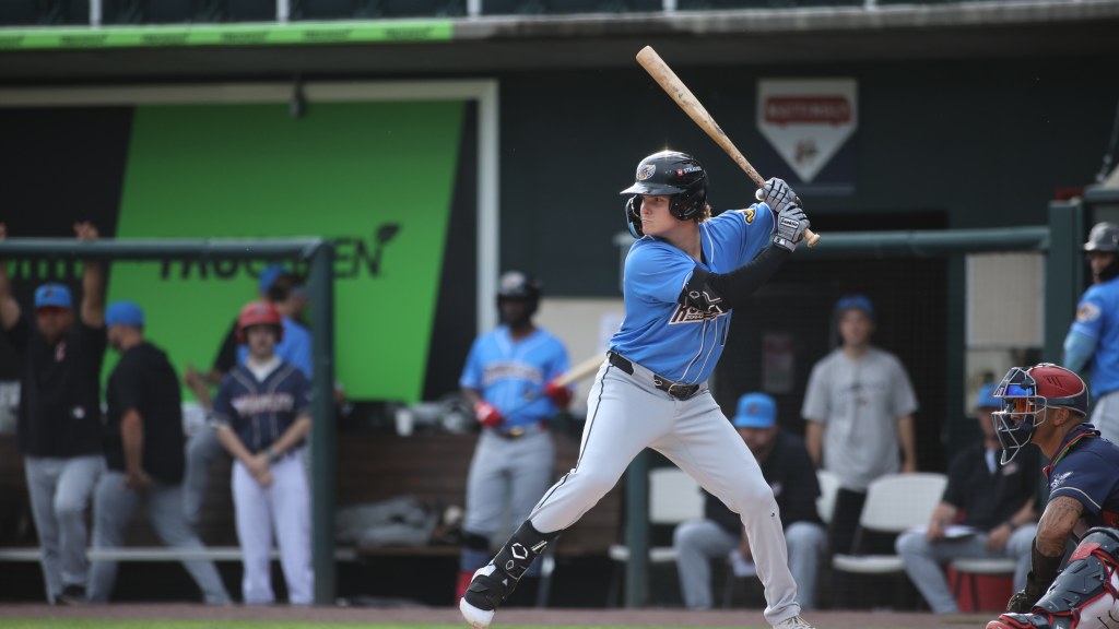 Jake Fox doubled and drove in Akron's lone run Wednesday in Harrisburg.