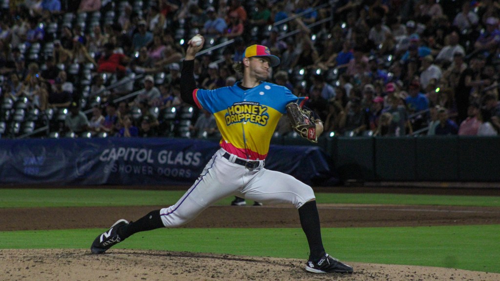 Jumbo Shrimp reliever Amos Willingham tossed two innings of scoreless relief with three strikeouts Saturday. (Skylar Catherwood/Jacksonville Jumbo Shrimp)