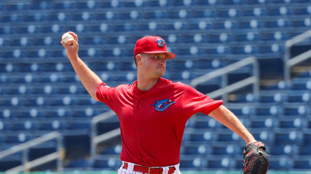 Phillies tenth-rounder Cole Gilley sends home a strike during a shutout start for the Clearwater Threshers.