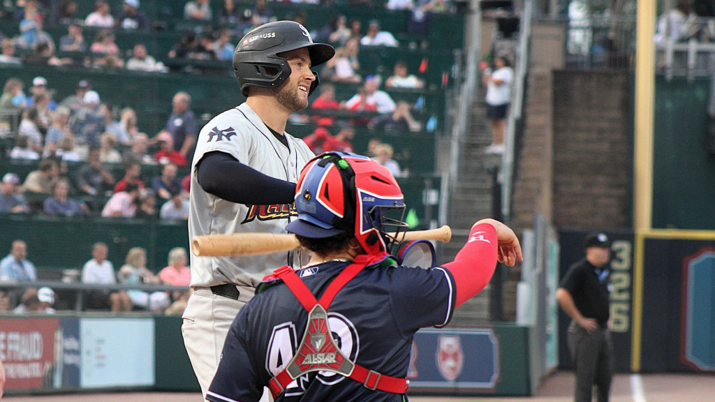 Max Schuemann hit his third home run for the RailRiders in Saturday's loss.