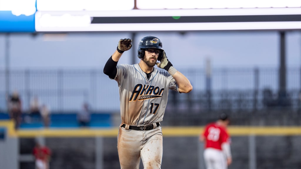 Jacob Cozart hit a home run in Akron's 7-6 loss in Richmond on Sunday night.
