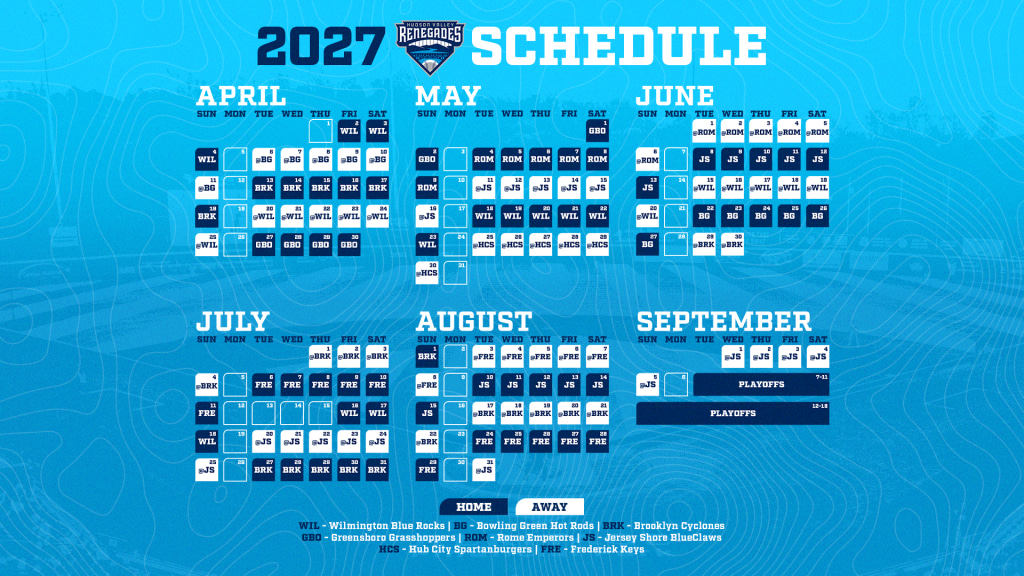 The Renegades have announced their 2027 season schedule.