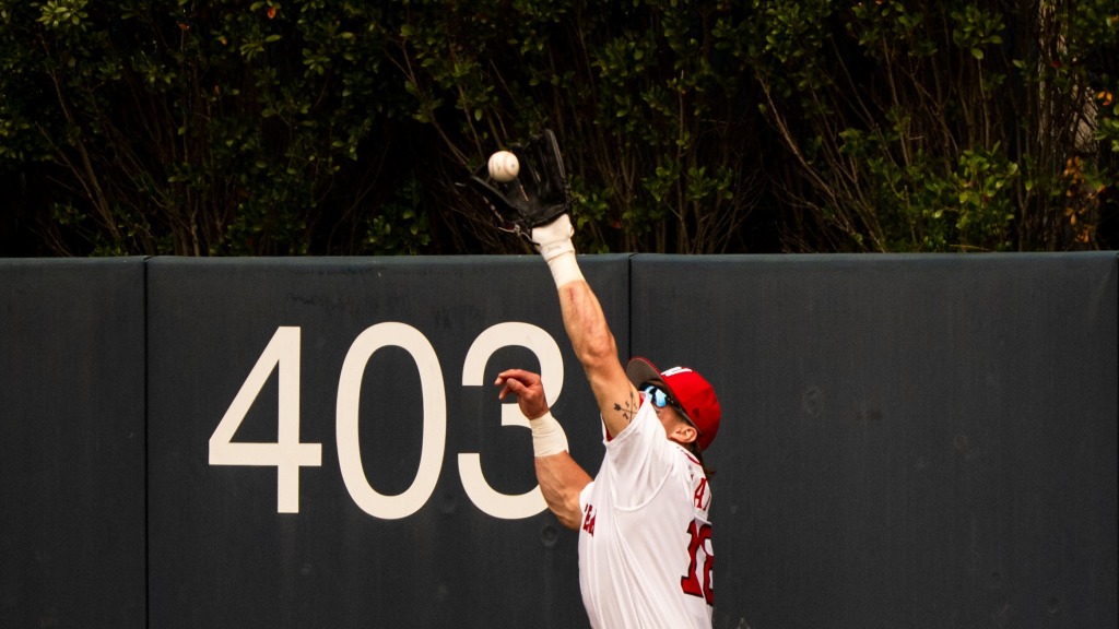 WooSox CF Nate Eaton made a leaping catch against the wall to take away a potential home run, but the Worcester Red Sox fell to the Rochester Red Wings, 9-4 on Thursday afternoon at Polar Park.