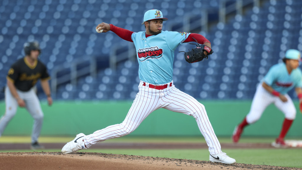 Phillies pitching prospect Brad Pacheco fires in a pitch for one of his seven strikeouts at BayCare Ballpark.