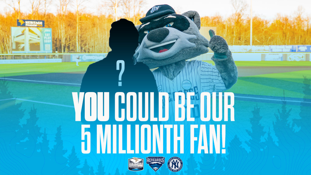 The Renegades are set to welcome their 5 millionth fan to Heritage Financial Park.