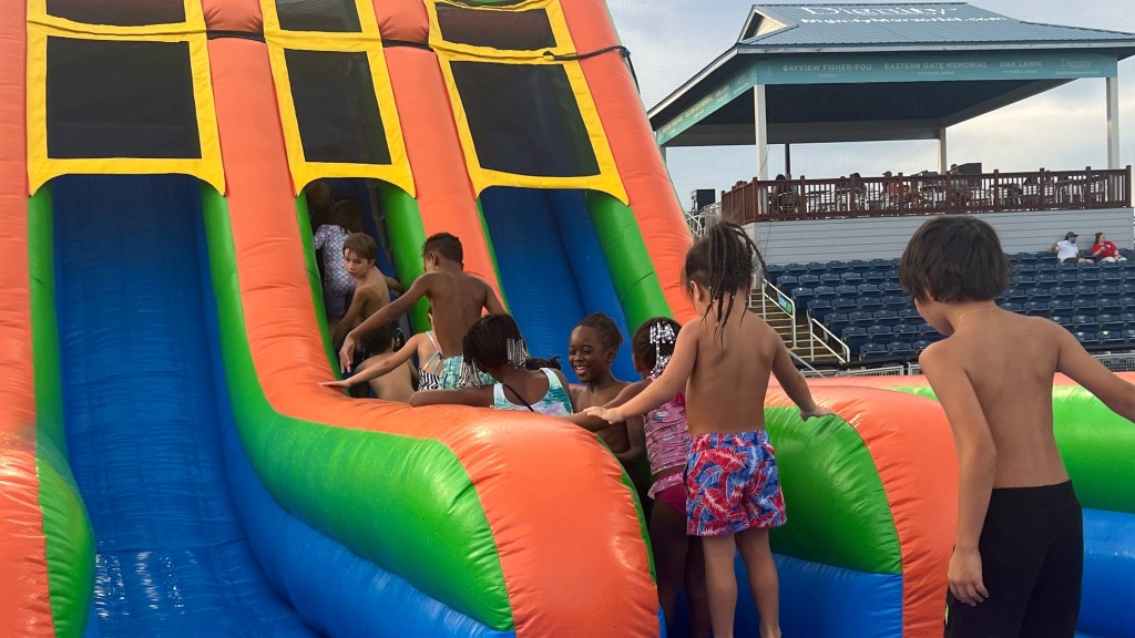 The two nights of events July 3-4 at Blue Wahoos Stadium will feature four water slides for kids of all ages.