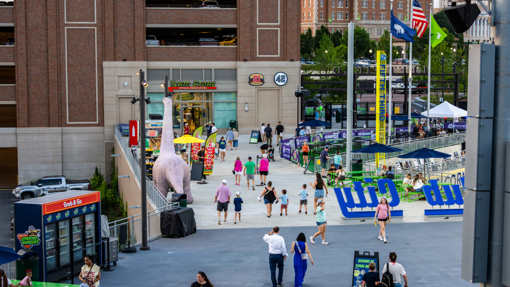 Fans walk through the Fifth Third Park Concourse,