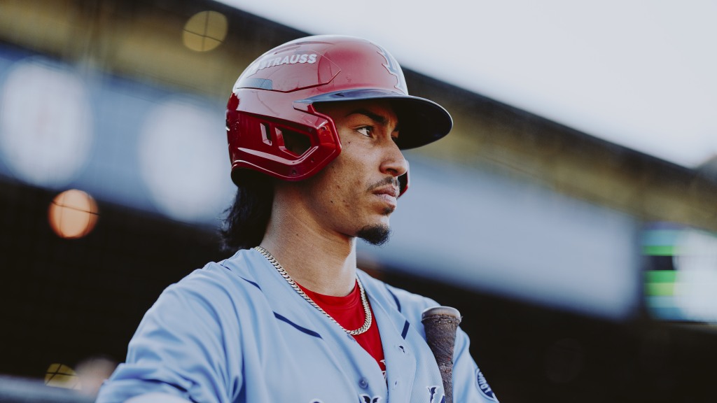 Edwin Arroyo looks ahead to his at-bat against Indianapolis.