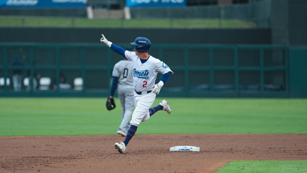 Comets infielder Austin Gauthier hit his first career grand slam Thursday night.