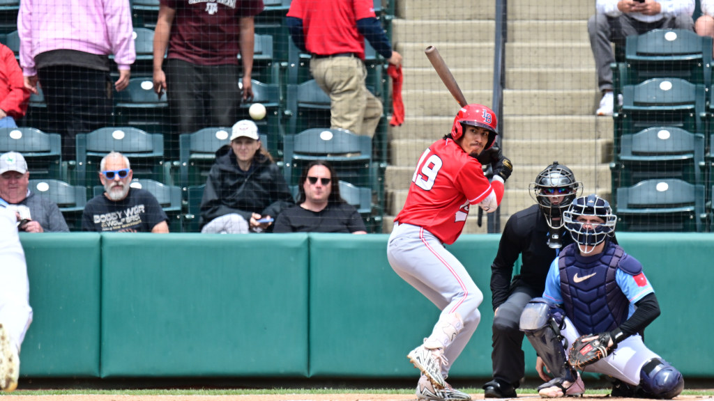 Edwin Arroyo eyes a pitch against Columbus on Thursday afternoon.