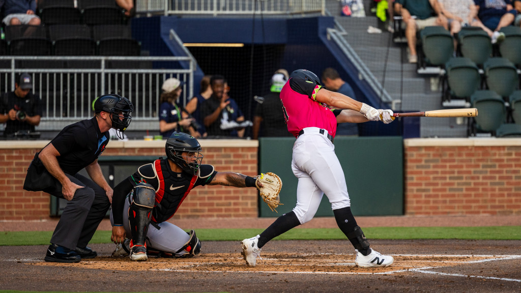 Spartanburger batter takes a swing against Greensboro.