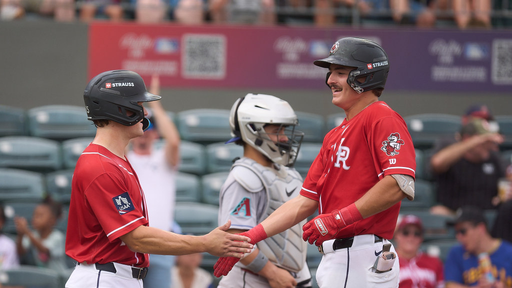 Caleb Cali was congratulated after his home run.