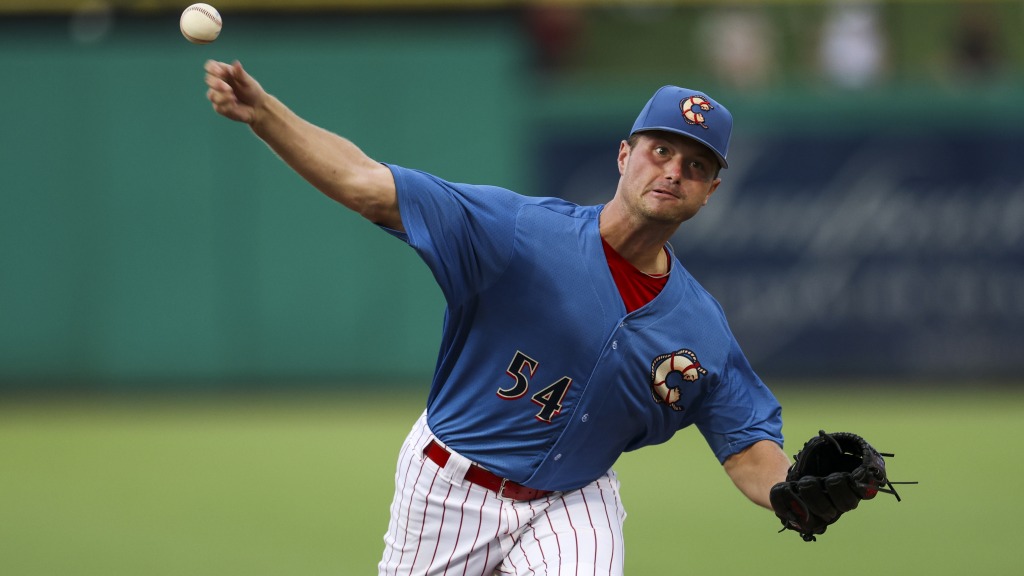 Phillies tenth-round draft pick Cole Gilley fires in a strike during a win in Clearwater.