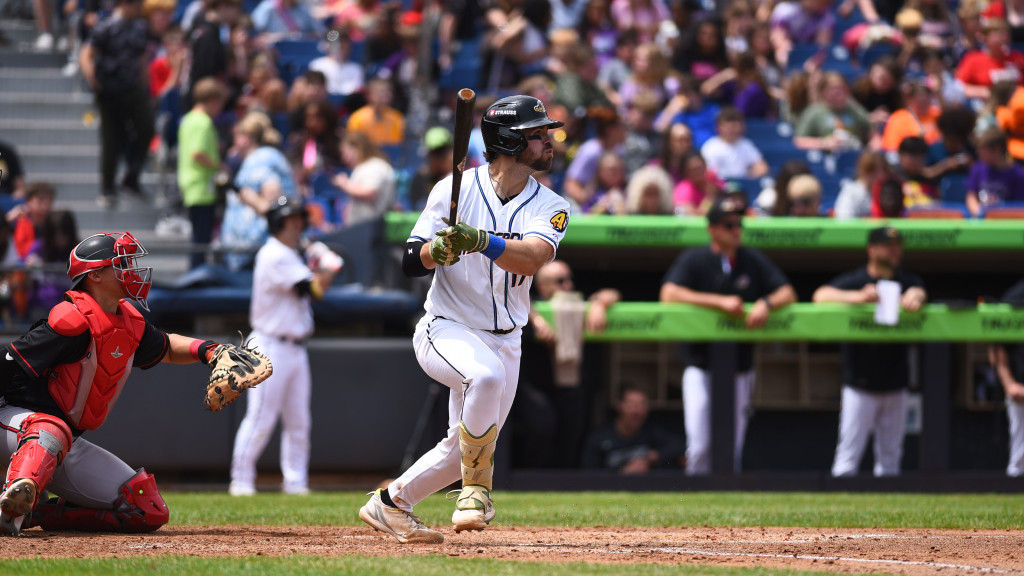 Jacob Cozart solo home run put Akron ahead in the seventh inning on Tuesday afternoon.