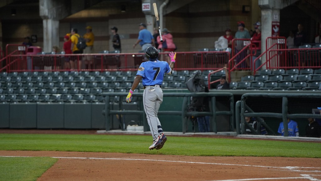 Juan Benjamin hit a go-ahead grand slam before Akron's game in Erie was cancelled due to rain.