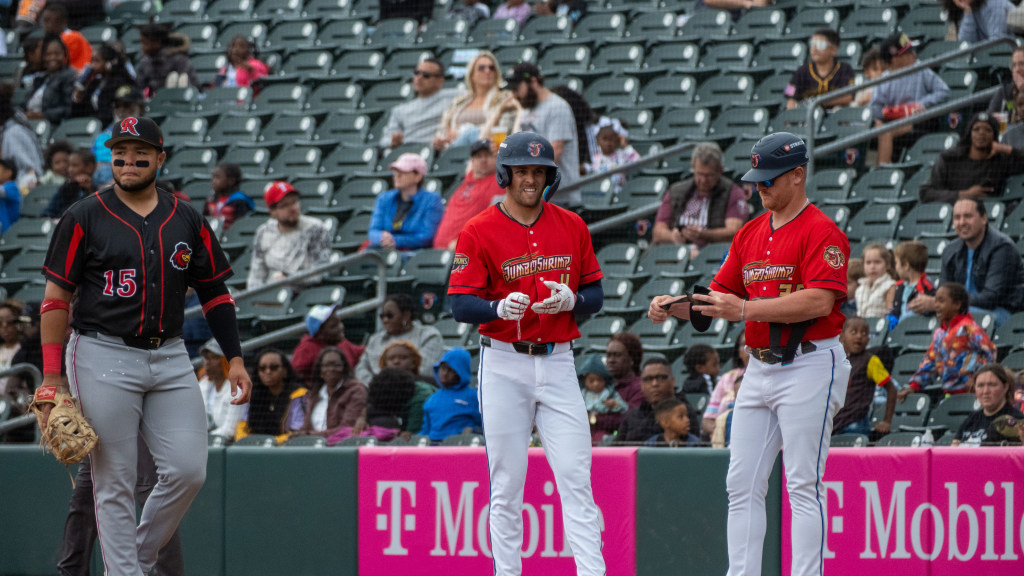 Andrew Pintar registered three hits on Thursday at Worcester. (Wyatt Lucovsky/Jacksonville Jumbo Shrimp)