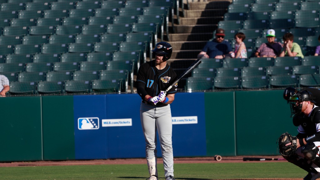 Jacob Cozart hit a two-run home run for Akron's only runs in the 4-2 loss on Sunday.
