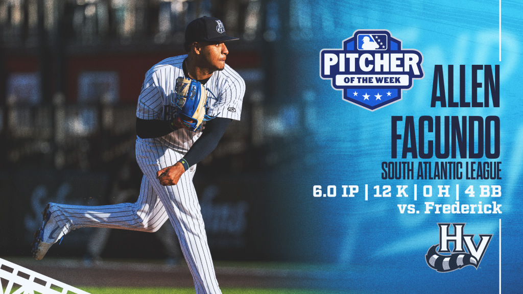 Allen Facundo was named South Atlantic League Pitcher of the Week for the week of June 1-7.