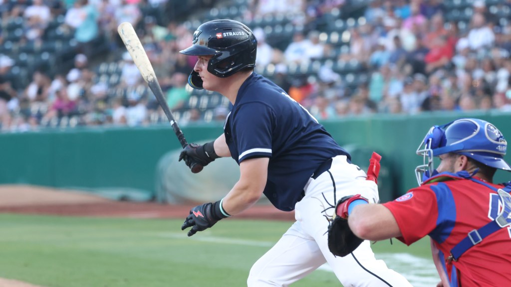 Cooper Ingle singles a run home as part of a three-run Clippers rally in the 2nd inning
