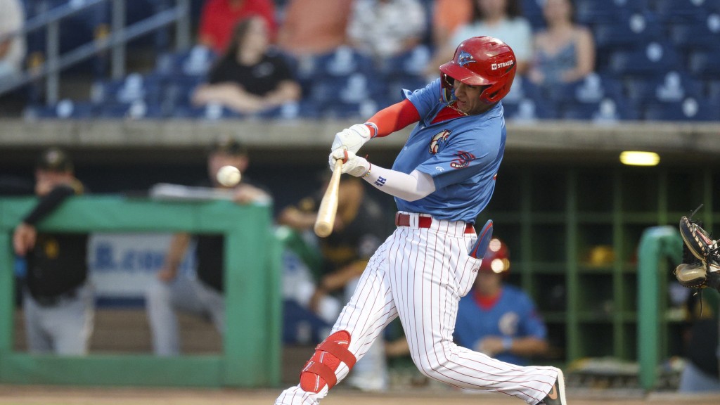 Phillies prospect Nolan takes a swing during a game for the Clearwater Threshers.