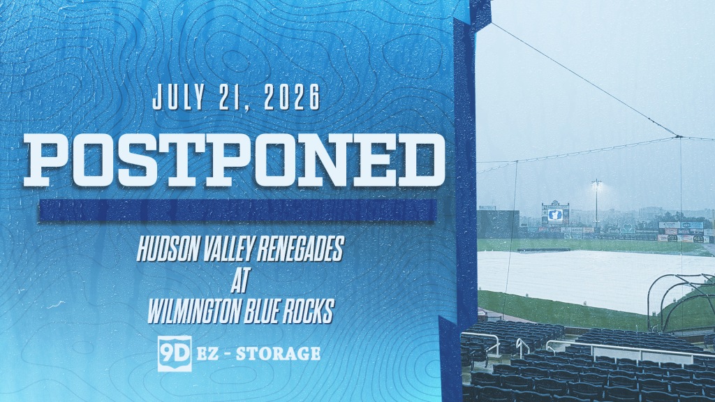 The Renegades game with the Blue Rocks has been postponed on Tuesday night.