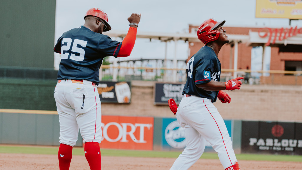 Hector Rodriguez homered and finished a triple shy of the cycle in Sunday's win.