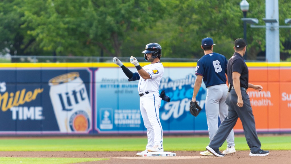 Ryan Cesarini doubled and homered in Akron's loss on Thursday.