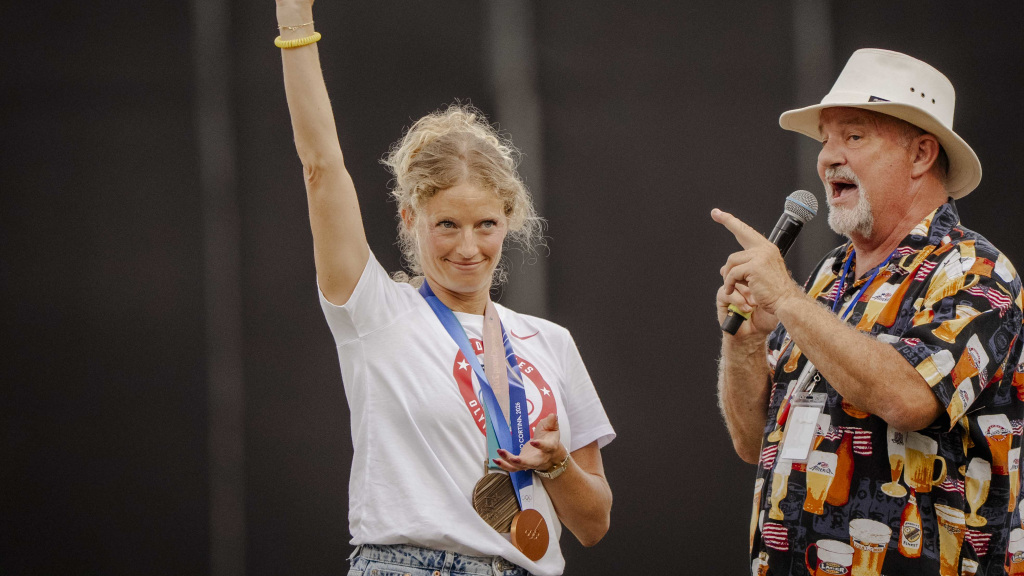 U.S. Olympian Mia Manganello, who grew up in Crestview and pursued her dream as an Olympic speedskater, was honored May 7 by the Blue Wahoos for her history feat. 
