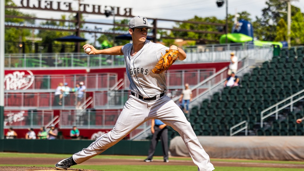 DJ McCarty throws a pitch home.