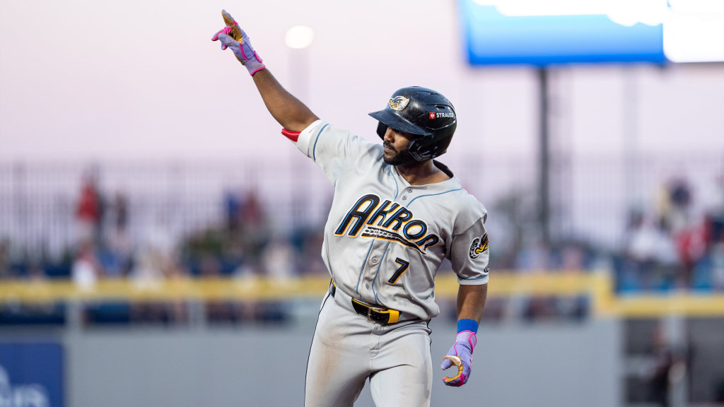 Juan Benjamin hit his first Double-A homer in the loss to Richmond.
