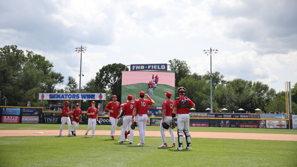 The Senators tallied 15 hits in the win, including six extra-base hits