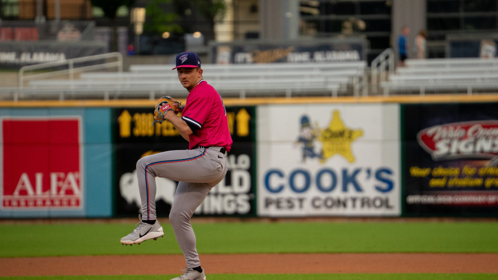 Jacob Miller started Tuesday's series opener for the Blue Wahoos in Birmingham.