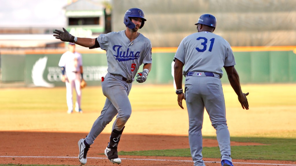 Kole Myers round third after hitting his fourth home run of the year in the fifth inning of Sunday's win in Corpus Christi.