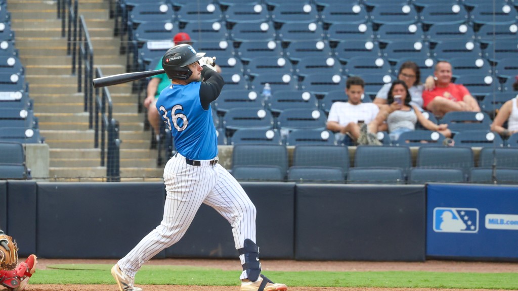 John Cristino launches a grand slam in the seventh inning for his first homer as a Tarpon.