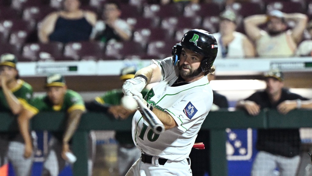 Peyton Stovall connects on a game-winning double in the 11th inning on July 1, 2026.