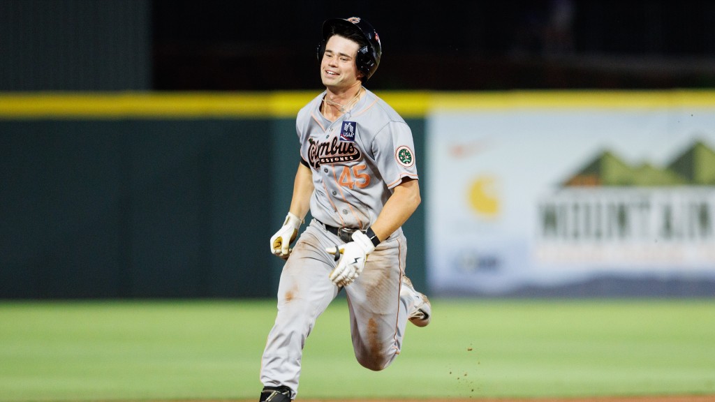 Drew Compton reach base twice on Sunday against Knoxville