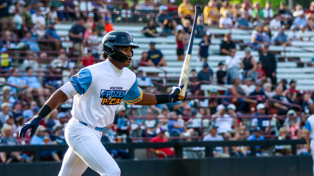 Braylon Payne watches his seventeenth home run of the season leave Neuroscience Group Field on Friday night.