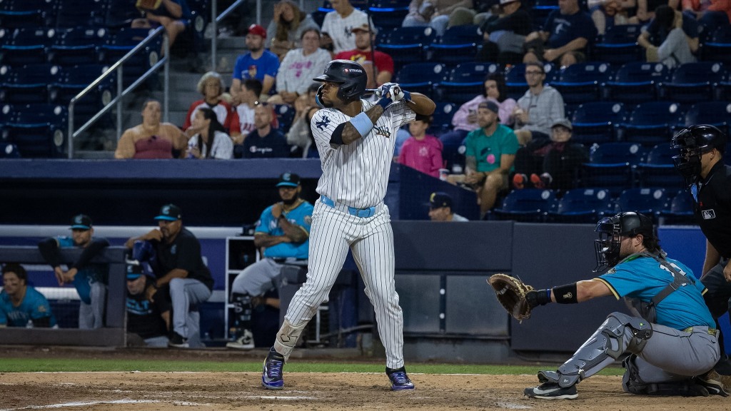 Yanquiel Fernandez goes deep for his 21st home run of the season.